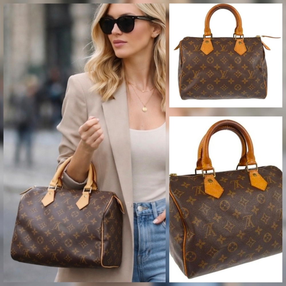 AUTHENTIC LOUIS VUITTON MONOGRAM SPEEDY 25 HANDBAG MI0912